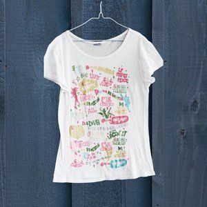 GIRLS WHITE GRAPHIC T-SHIRT
